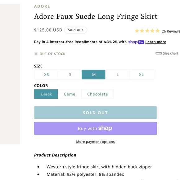 NWT Pinto Ranch Adore Western Faux Suede Long Fringe Skirt Size XL Black - Picture 13 of 13